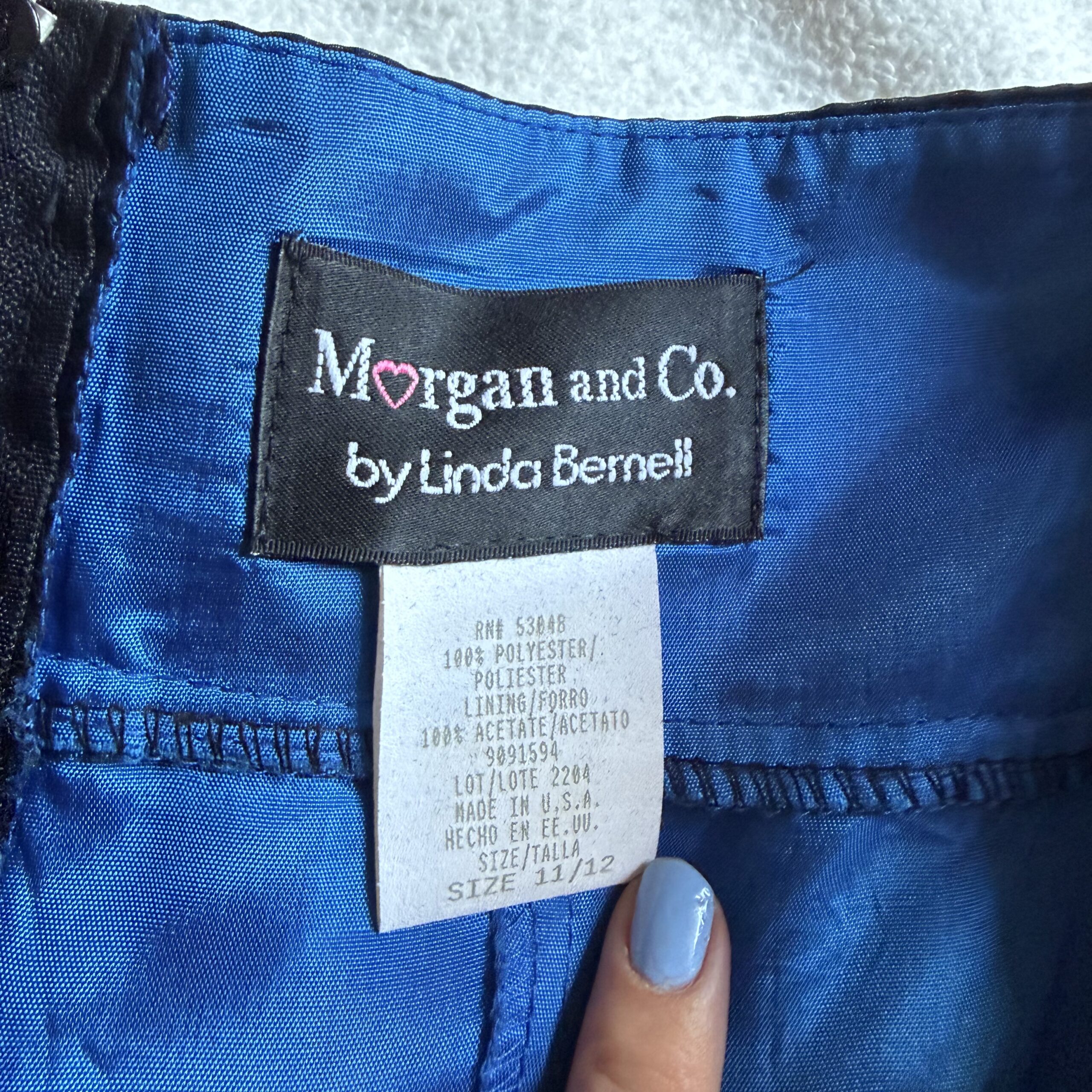 incredible vintage 90s morgan & co blue roses mesh overlay formal dress - Image 5