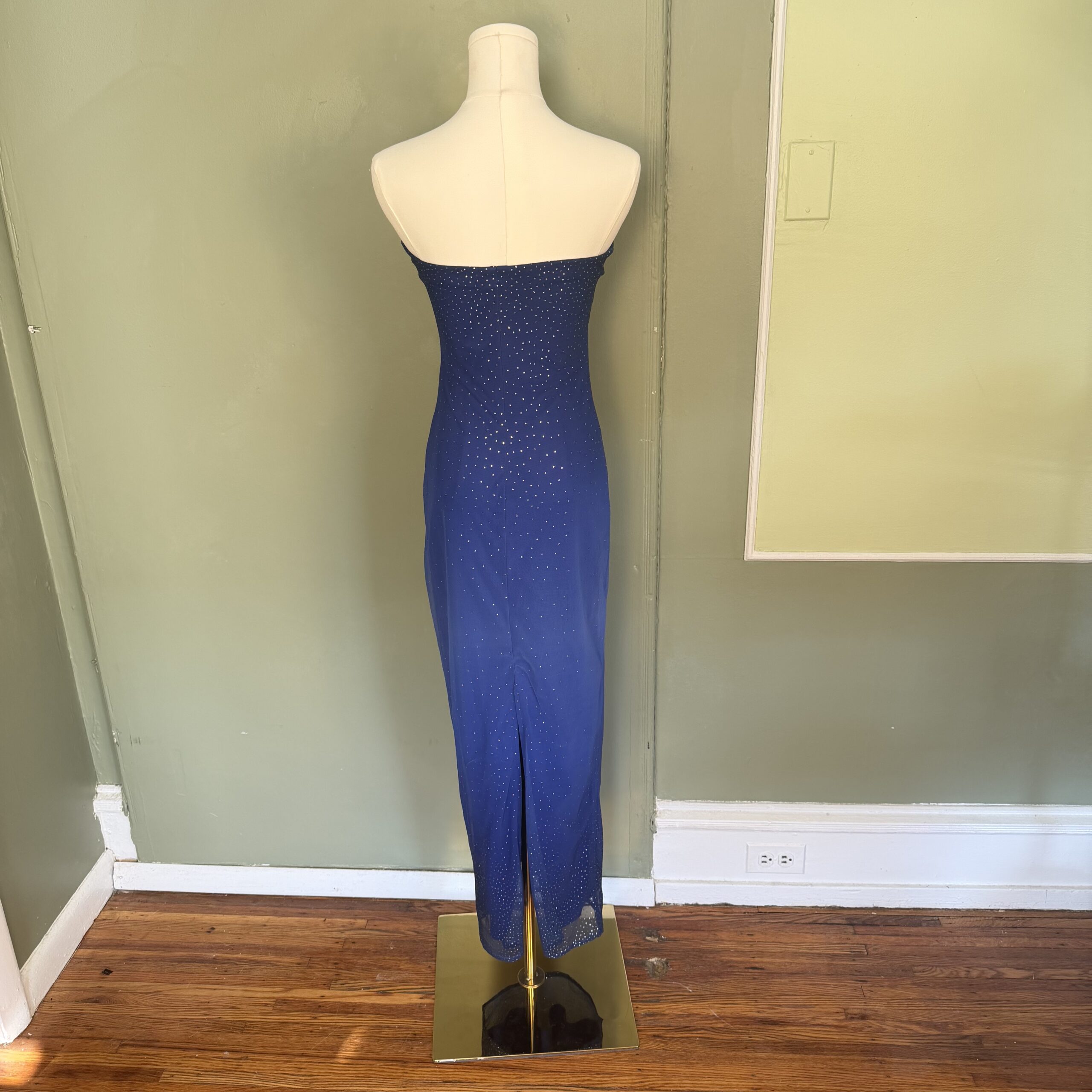 vintage 90s blue ombre glitter formal dress - Image 3