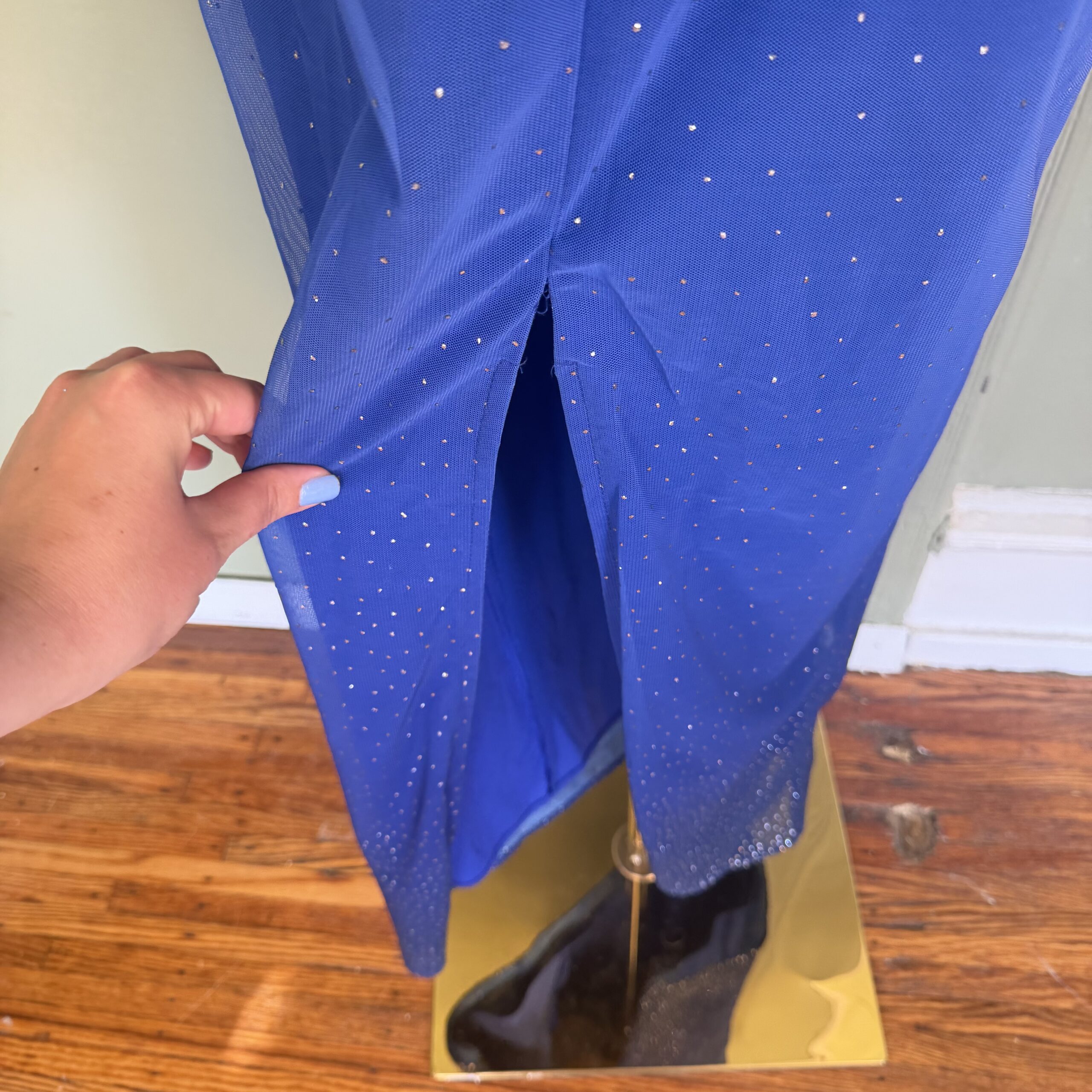 vintage 90s blue ombre glitter formal dress - Image 5