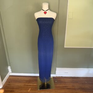 vintage 90s blue ombre glitter formal dress