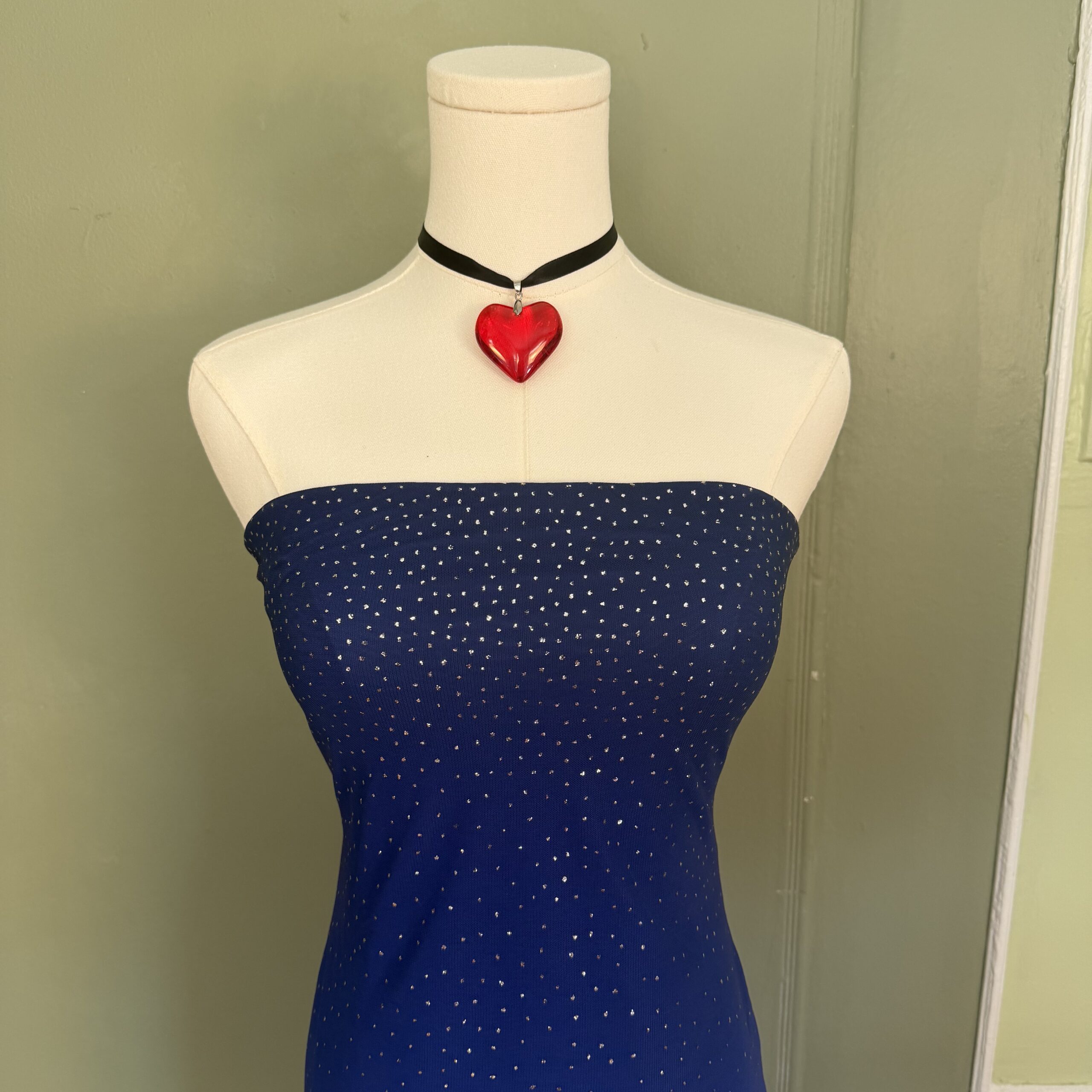 vintage 90s blue ombre glitter formal dress - Image 4