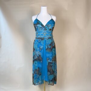 beautiful betsy & adam silk asymmetrical paisley dress