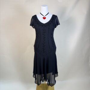 stunning vintage y2k whimsigoth beaded asymmetrical dress