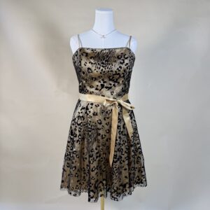 stunning vintage early 2000s sparkly cheetah print bow tie mini dress